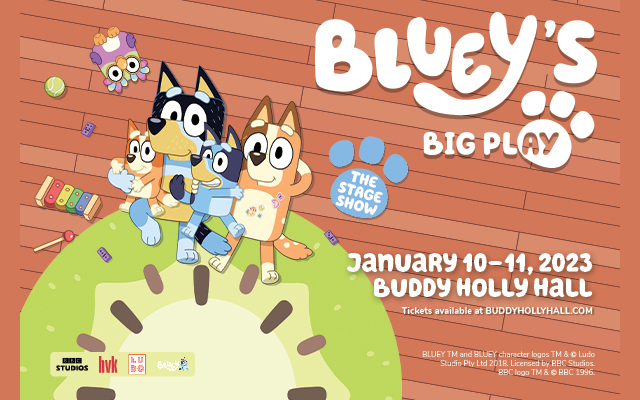 <h1 class="tribe-events-single-event-title">Award-Winning Bluey Brings Live Stage Show to the Buddy Holly Hall January 10th and 11th</h1>