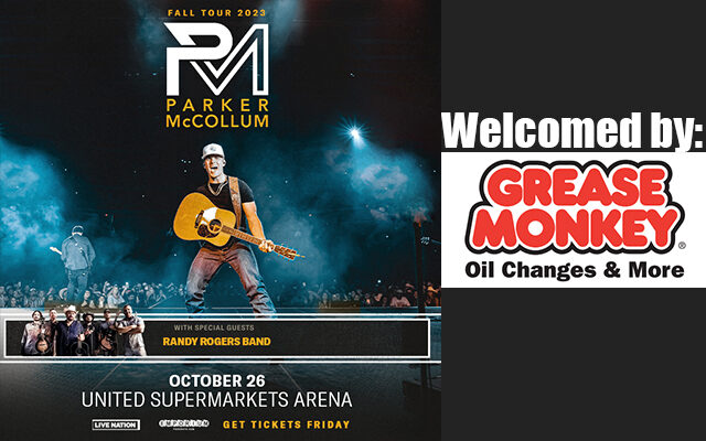 Parker McCollum October 26th United Supermarkets Arena Welcomed by Grease Monkey