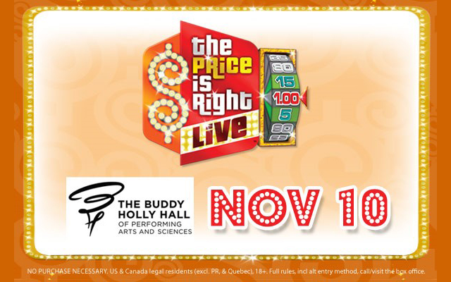 <h1 class="tribe-events-single-event-title">The Price is Right Live November 10th at Buddy Holly Hall</h1>