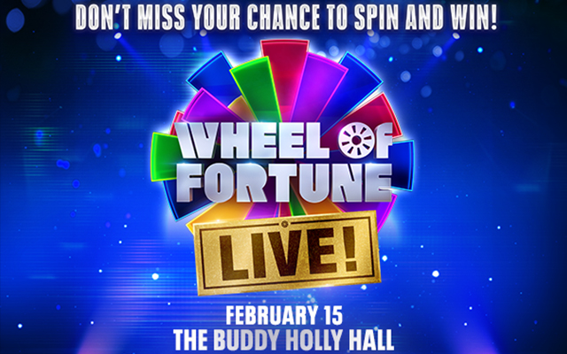 Wheel of Fortune LIVE! February 14th at Buddy Holly Hall